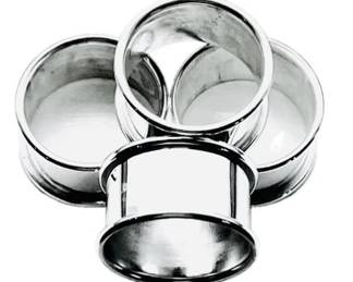 Silver Plate Napkin Rings With Original Box By William Rogers