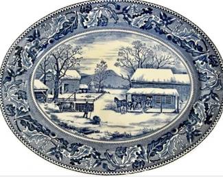 English Transferware - Johnson Brothers Historic America - Large Serving Platter - 20 X 15.5 Inches