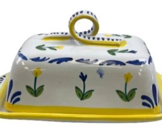 Shafford Hand Painted Italian Butter Dish
