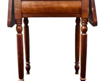 Drop Leaf Table - Turned Legs & Convex Central Draw