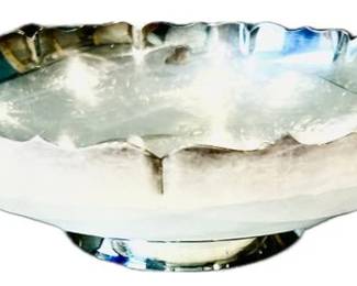 Silver Plate Bowl With Scalloped Border - Nice Quality - 10" Diameter
