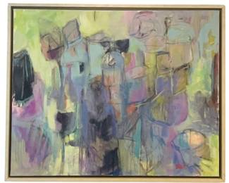Original Painting By Darien Artist Britt Baer - Framed - Entitled Birthday Dinner