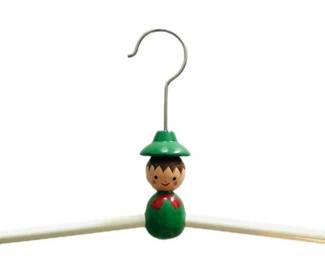 Vintage Hand Painted Wooden Childs Hanger