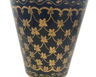 Hand Painted Toleware Footed Trash Basket