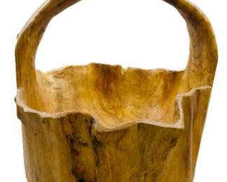 Hand Carved Wooden Basket