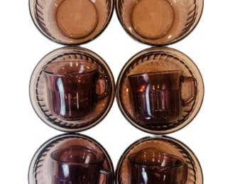 Amethyst Glass Bowls & Mugs