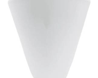 White Contemporary Ceramic Vase - Oval Shape - 7 Inches High