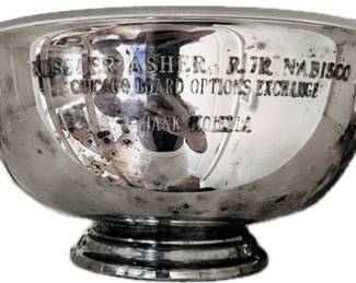 Vintage Silver Plate Revere Bowl - With Lining Insert & Trophy Engraving - 9" In Diameter