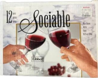 New! Libby Sociable Wine Glasses (12)