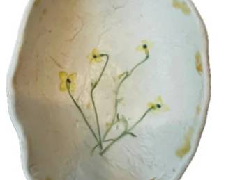 Hand Made Artisan Pottery Dish - Signed Bluetts By Mari
