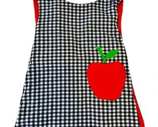 Vintage Saks 5th Avenue Wool Gingham Wrap-around Jumper Dress With Apple Pocket