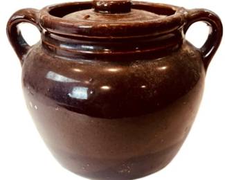 Vintage Stoneware Bean Pot