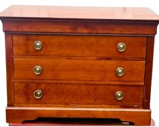 French Empire Style Cherry Dresser - Original Label On Reverse