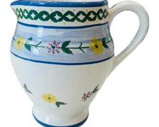 Portuguese Hand Painted & Hand Made Pottery Pitcher