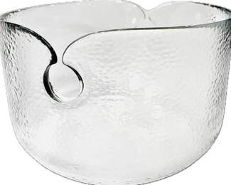 Rosenthal Studio Line By Zsofia Kanyak - Dimpled Glass MCM 10 Inch Bowl With Open Rim Handles - Signed