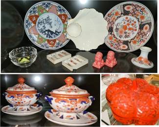Oriental plates, platters and covered servers