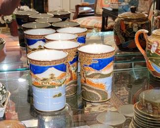 Satsuma Porcelain: Moriage, Nippon, Japanese Kutani Moriage Brown Dragonware