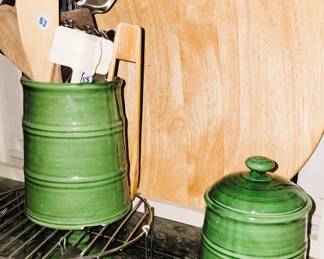 Utensils and platters - covered canisters