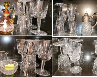 Waterford Crystal stemware and serving pieces