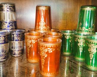 Colorful glass tumblers