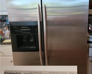 Side by Side Stainless KitchenAid Fridge