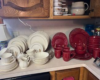 Wedgwood Queens Shape Dinnerware & Red JCPenny dishes