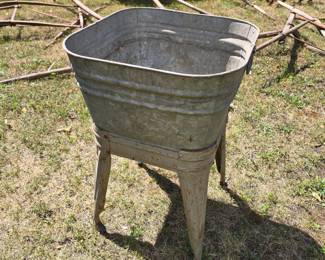 Vintage wash tub on stand