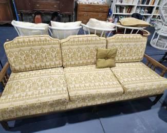 Vintage '60's wood frame couch. (Recovered 1x)