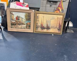 European framed art.