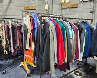 Men's & women's suits; jackets, shirts, ties.