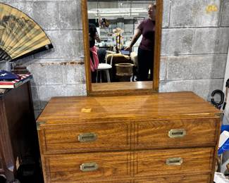 Vintage dresser and mirror.