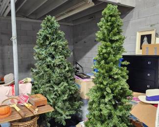 Artificial Christmas trees.