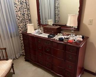 Matching dresser and mirror