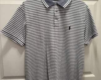 POLO Ralph Lauren Polo Men's Light Blue & White Stripe Polo Shirt. Size XL.
USA Shipping Only.
