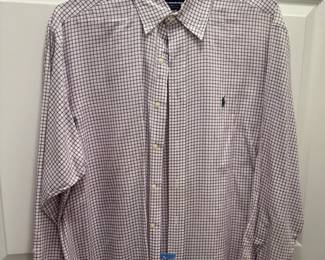 POLO Ralph Lauren Polo Men's Designer Dress Shirt - White with Maroon Size 16, 34-35.
USA Shipping Only.