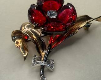 Red Flower Brooch Approximately 3" x 3"
USA Shipping Only.
