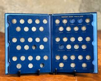 This lot features a Mercury Dime collection, housed in a collector’s album. Seventy (70) Mercury Dimes counted in total with just a few missing as seen in photos.
