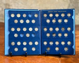 This lot features a Mercury Dime collection, housed in a collector’s album. Seventy (70) Mercury Dimes counted in total with just a few missing as seen in photos.
