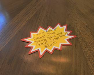 $300- DREXEL HERITAGE GRAND TOUR DINING TABLE WITH 6 CHAIRS(2 CAPTAIN AND 4 SIDE)  AND TWO LEAVES