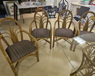 $495 Pre Sale Item - See Sale Description for purchase details. Rattan Table Set includes table & 4 chairs. Picture 4 of 6
