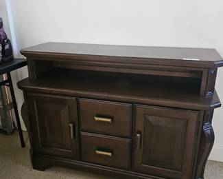 $195 Pre Sale Item - See Sale Description for purchase details. Media Stand some marks on top - see pictures 47"w x 18"d x 32.5"h. Pic 1 of 5