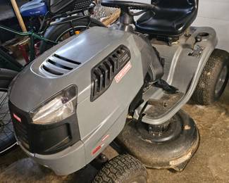 $750 Pre Sale Item - See Sale Description for purchase details. Craftsman LT1500 Riding Mower with Trailer - Mower has front left flat tire. Pic 1 of 5