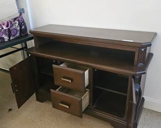 $195 Pre Sale Item - See Sale Description for purchase details. Media Stand some marks on top - see pictures 47"w x 18"d x 32.5"h. Pic 3 of 5