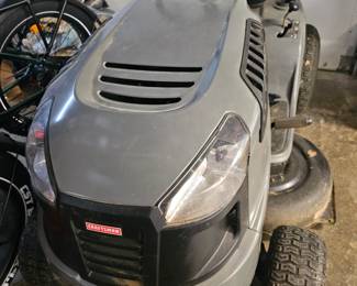 $750 Pre Sale Item - See Sale Description for purchase details. Craftsman LT1500 Riding Mower with Trailer - Mower has front left flat tire. Pic 2 of 5