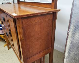 $265 Pre Sale Item - See Sale Description for purchase details. Sideboard/Buffet, Wood, 2 cabinet, 2 drawers and bottom open shelf. 46.25"w x 18.5"d x 54""h. Pic 4 of 4