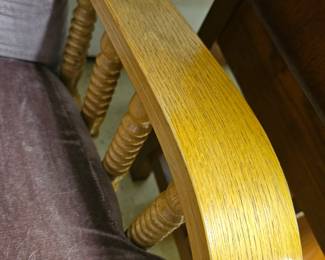 $225 Pre Sale Item - See Sale Description for purchase details. Glider Chair & Ottoman, Excellent condition, velour fabric, mauve color. chair, 24.5"w x 39.5"h - ottoman, 19.5"w x 20/5"d x 15"h Pic 5 of 5