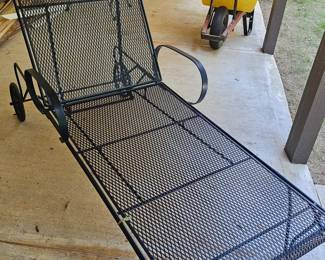 $325 Pre Sale Item - See Sale Description for purchase details. Iron Lounger on wheels, 72" x 26"