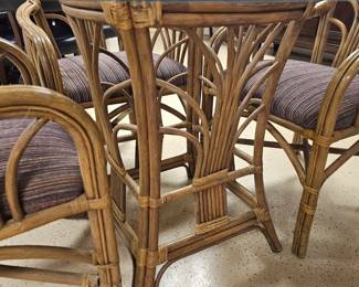 $495 Pre Sale Item - See Sale Description for purchase details. Rattan Table Set includes table & 4 chairs. Picture 3 of 6