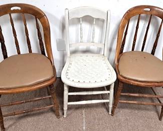 3 ANTIQUE CHAIRS LOT 