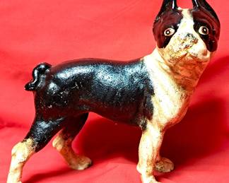 LARGE HEAVY CAST IRON BOSTON TERRIER DOG BANK